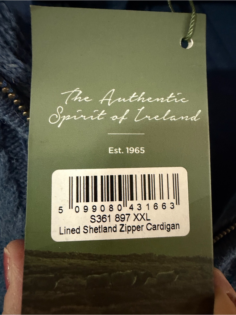 Aran Crafts | NWT Lined Shetland Zipper Cardigan, 100% wool - Picture 7 of 14